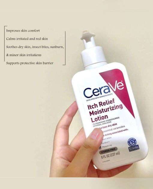 CeraVe Itch Relief Moisturizing Lotion – 1% Pramoxine Hydrochloride, Relieves Itching & Hydrates Dry Skin, 237ml